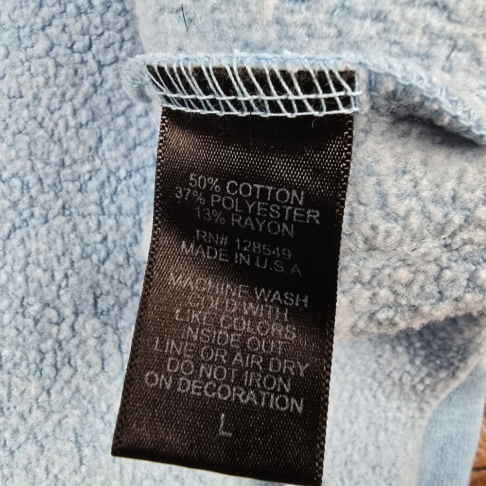 Aviator Nation Bolt Stripe Relaxed Cropped Hoodie Sweatshirt Sky Blue Large - Picture 11 of 14